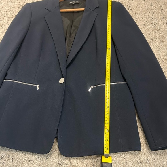 Lafayette 148 size 12 EUC New York Blue Tailored Blazer - Picture 8 of 13